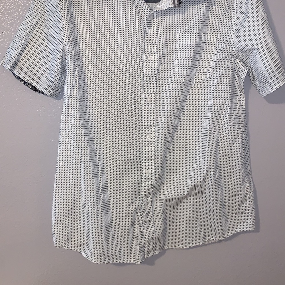 Method white patterned collared button Down shirt - Picture 3 of 7